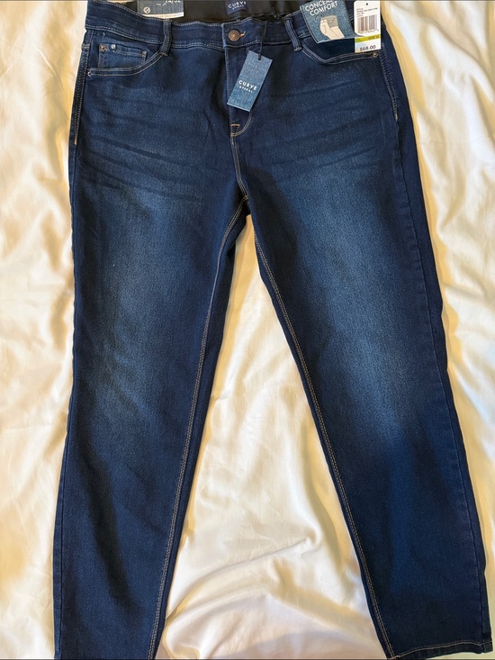 Curve Appeal Denim - Curvy Comfort Dark Blue Skinny Jeans - CURVY